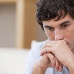 Thoughtful man in the living room